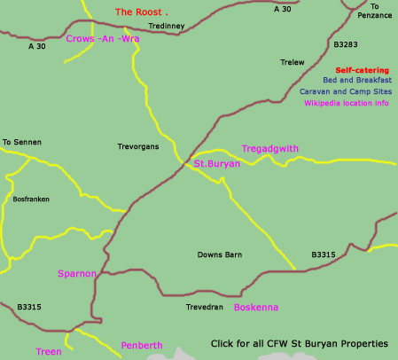 St Buryan Map